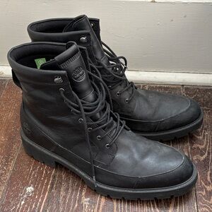 Timberland Men's Black Leather Rugged Lace-Up Boots